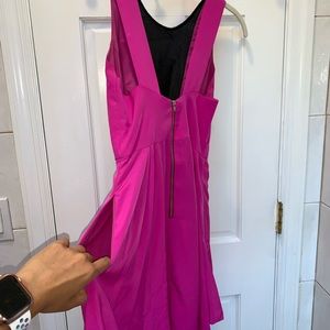 Fuchsia A line dress with front detail.